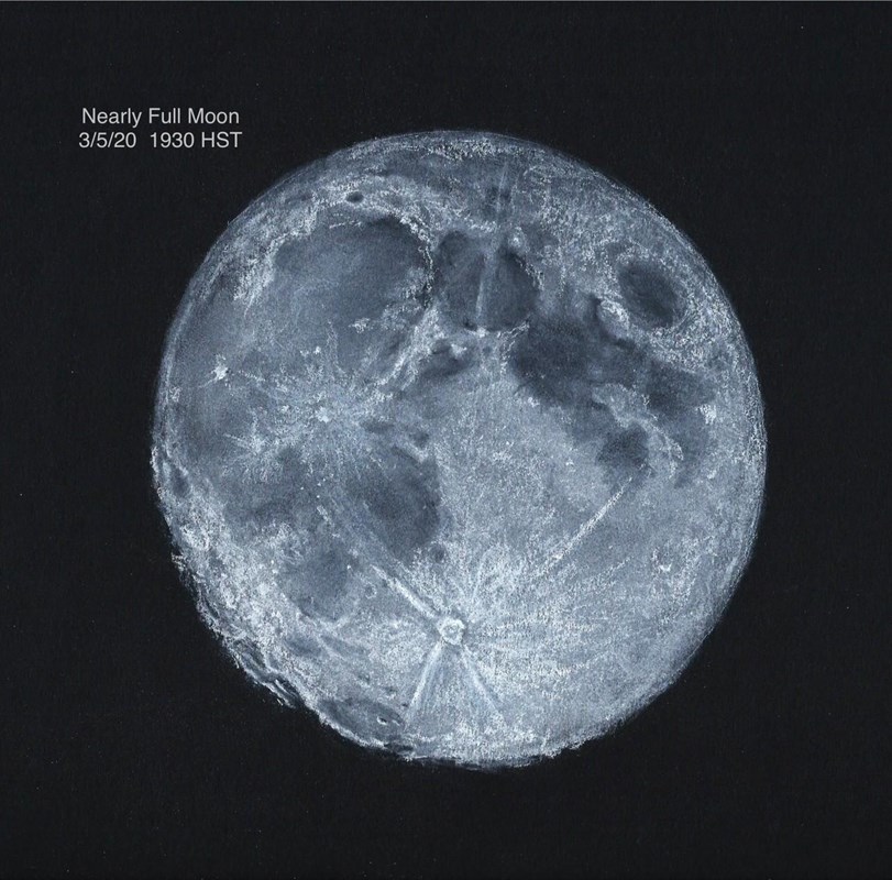 Charcoal sketch of the moon