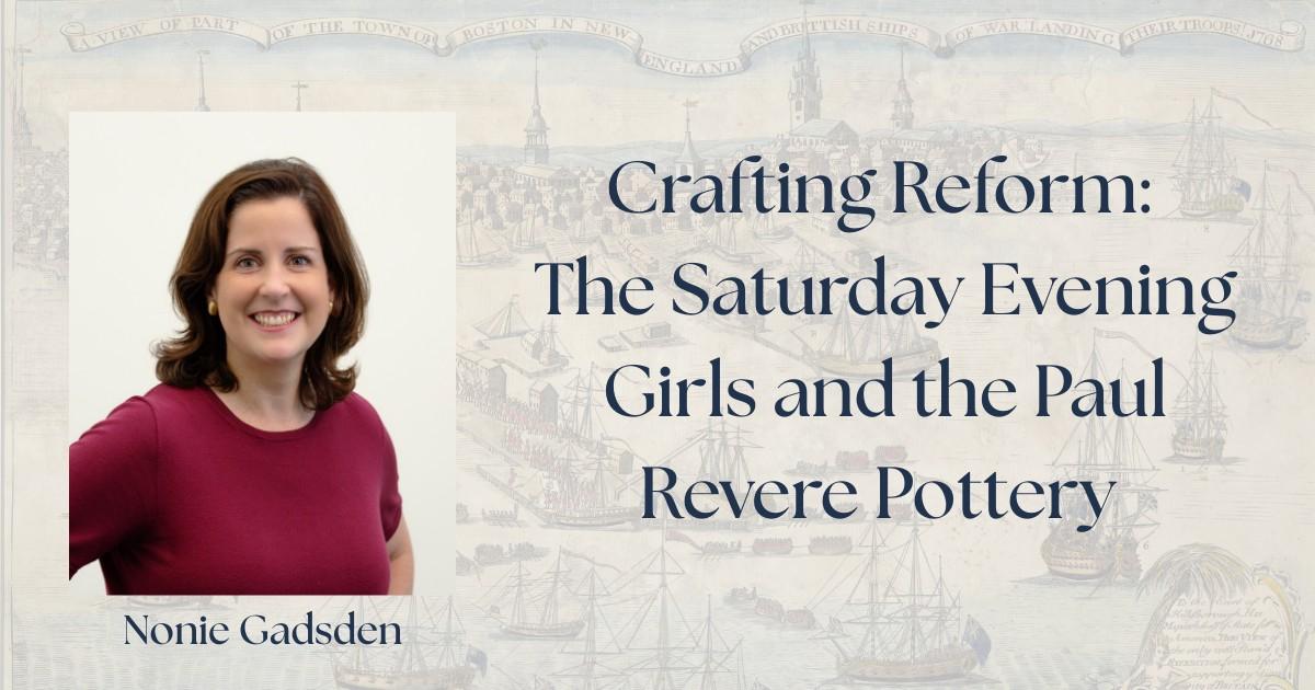 Lecture title with an image of the speaker, a smiling white woman in a burgundy top.