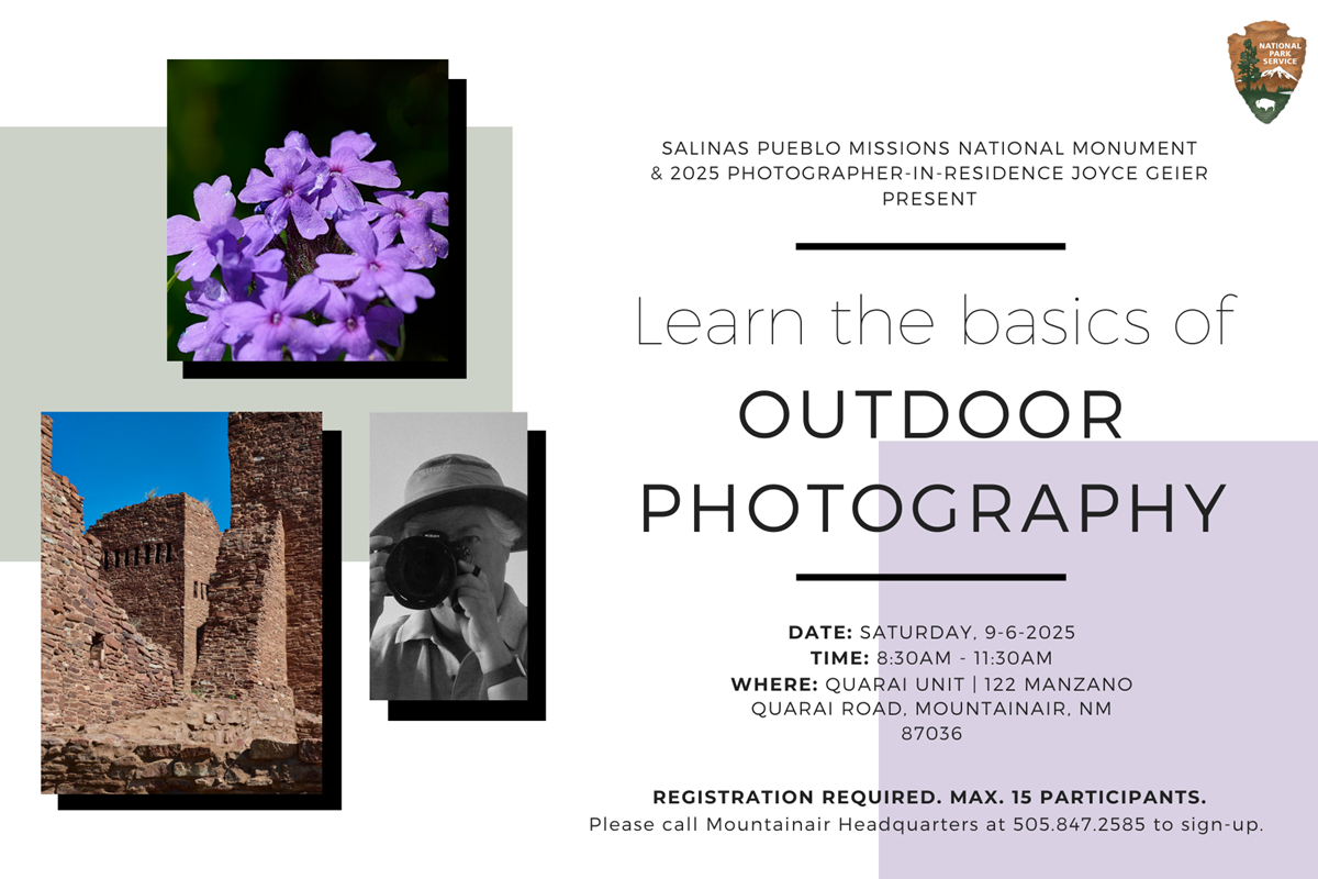 Basics of Outdoor Photography Workshop Flyer.