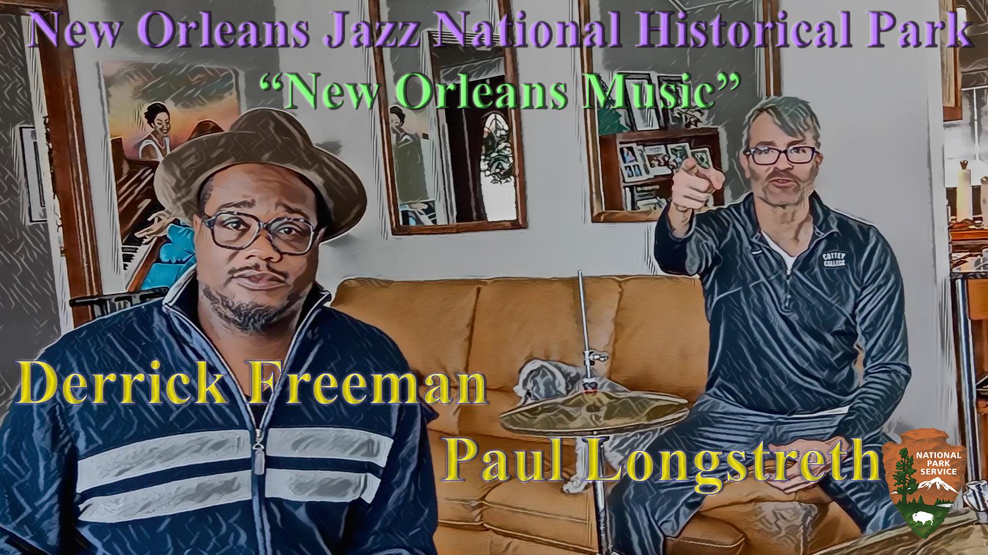 Derrick and Paul sitting in the living room.