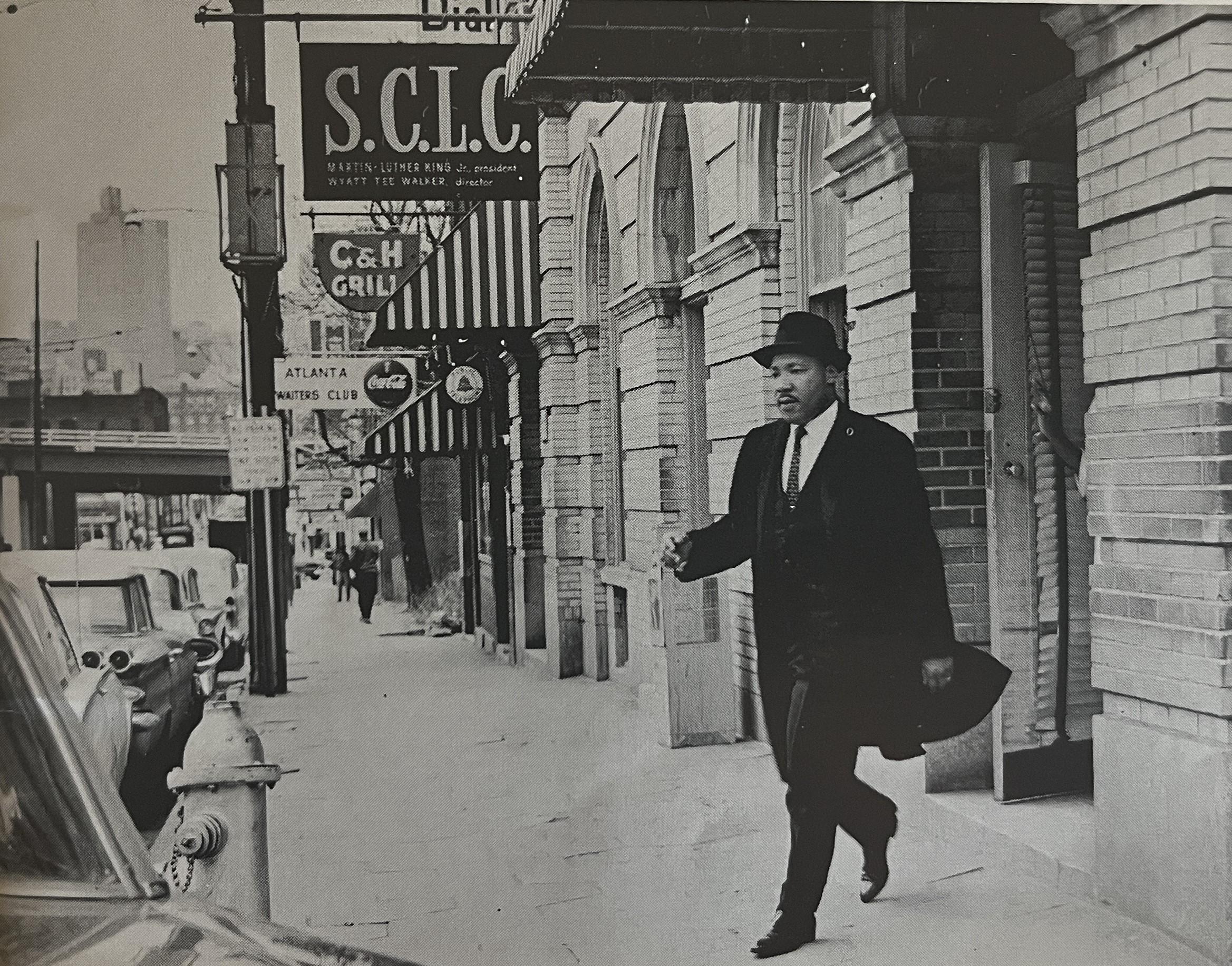 Photo of Martin Luther King, Jr. Leaving the SCLC office building