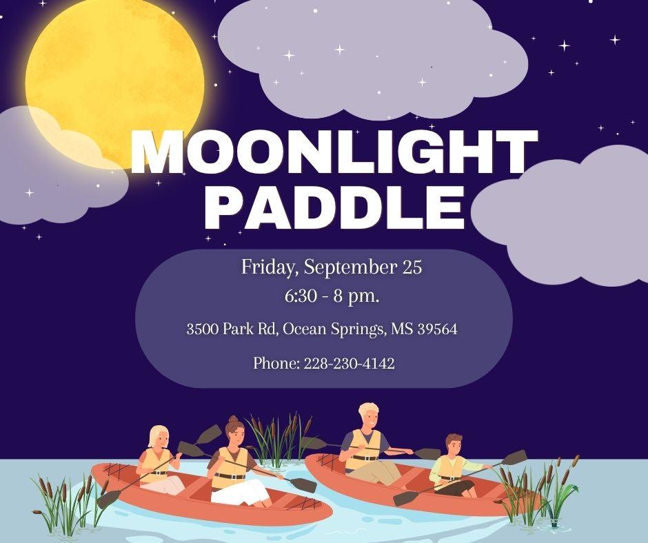 Full moon kayak paddle of Davis Bayou