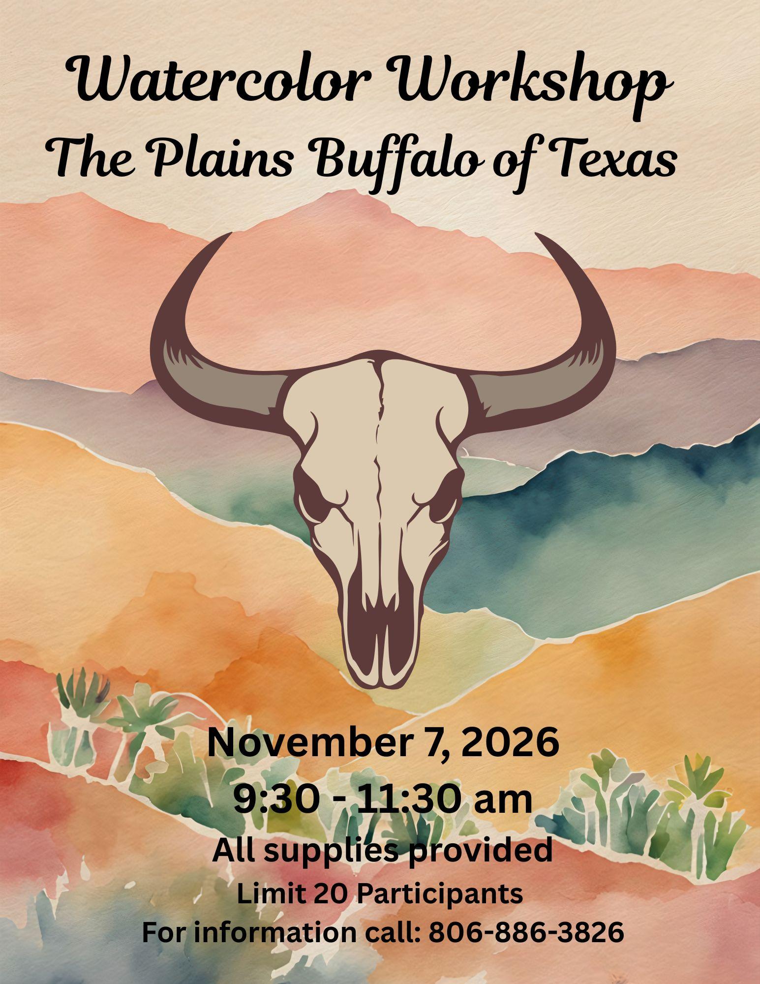 Plains Buffalo Workshop Information