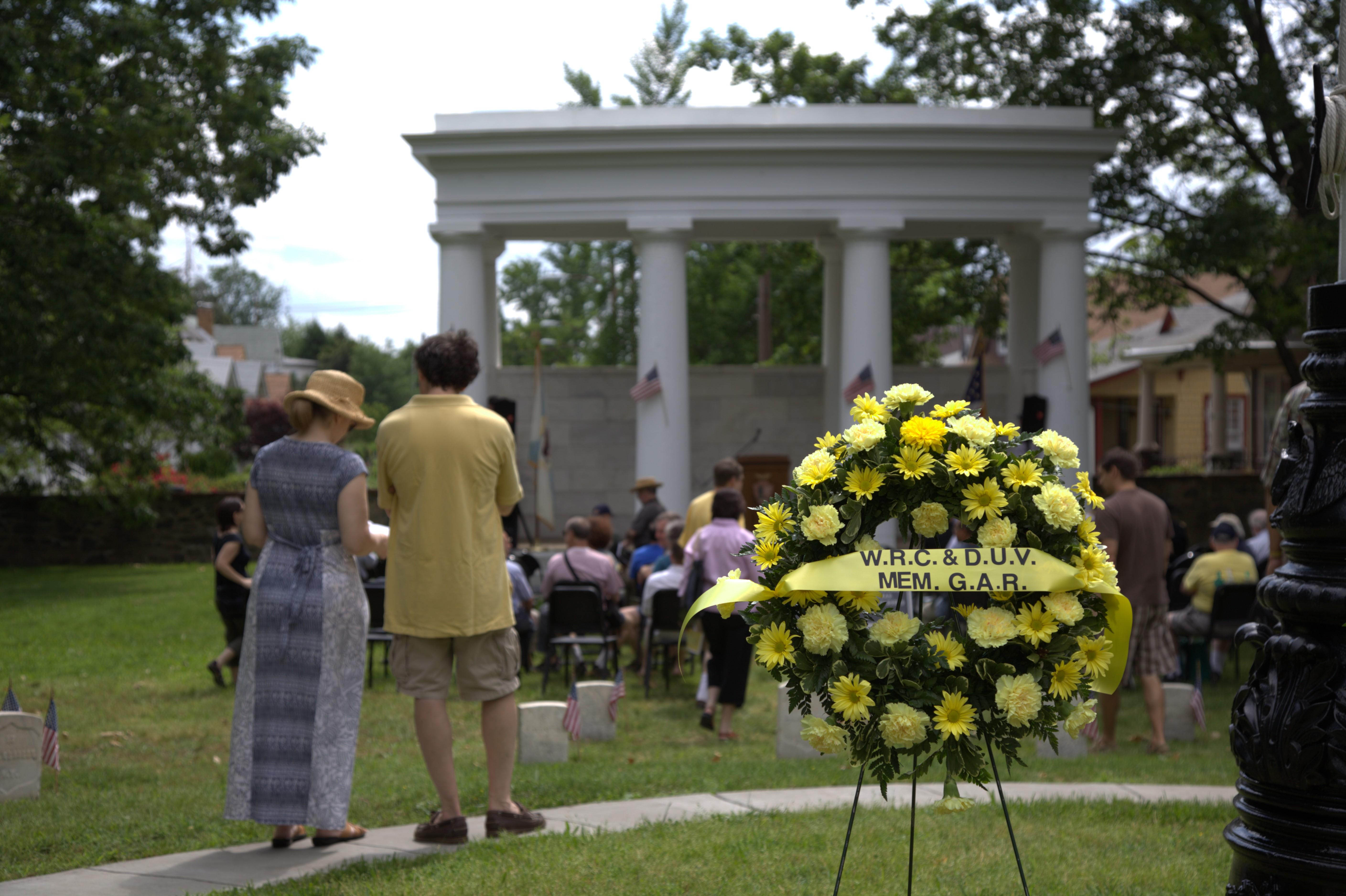 visitors attending an event at Battleground National Cemetery