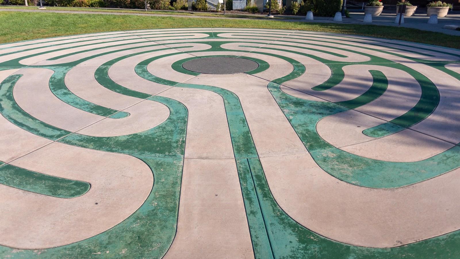 a green and yellow labyrinth