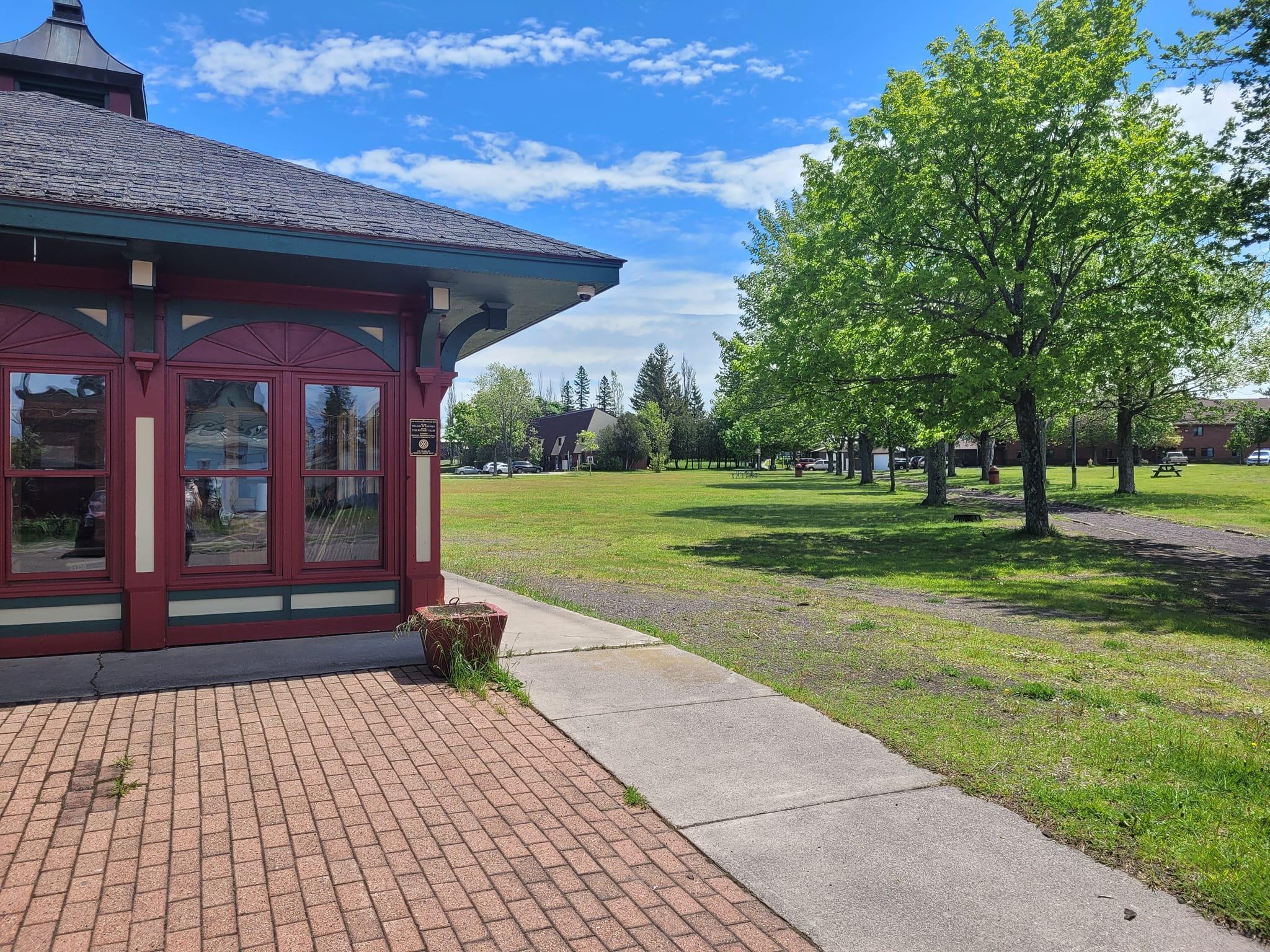 A view of Agassiz Park in downtown Calumet, Michigan.