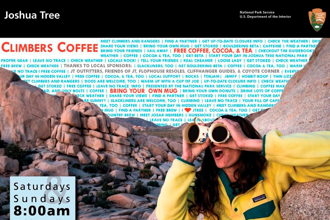 flyer announcing climber's coffee