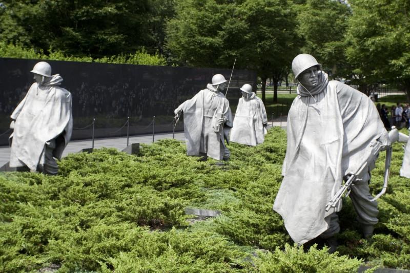 Statues of soldiers at the Korean War Veterans Memorial