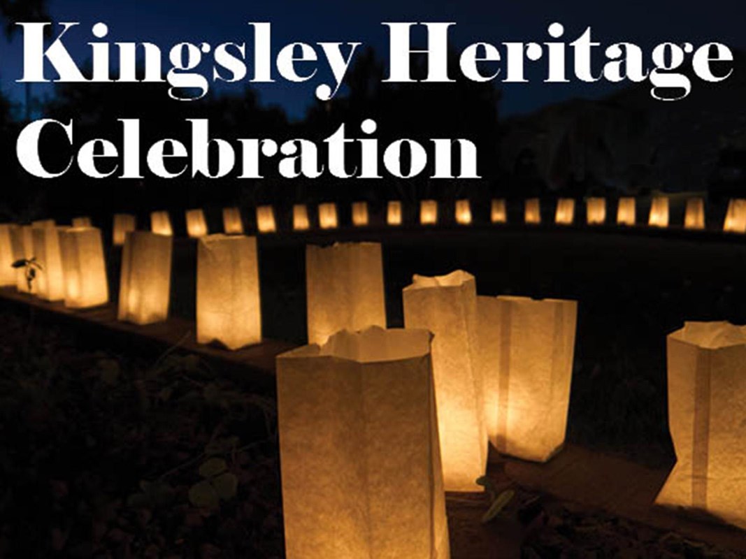 luminary bags and text that reads Kingsley Heritage Celebration