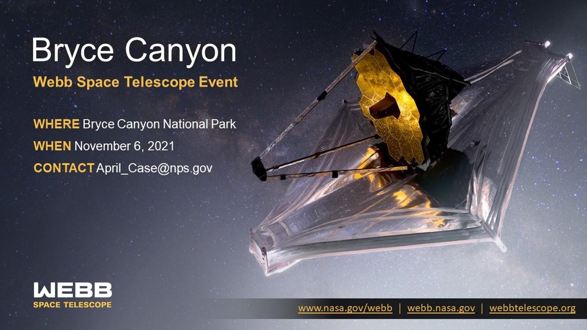 Poster for event shows James Webb space telescope and event details