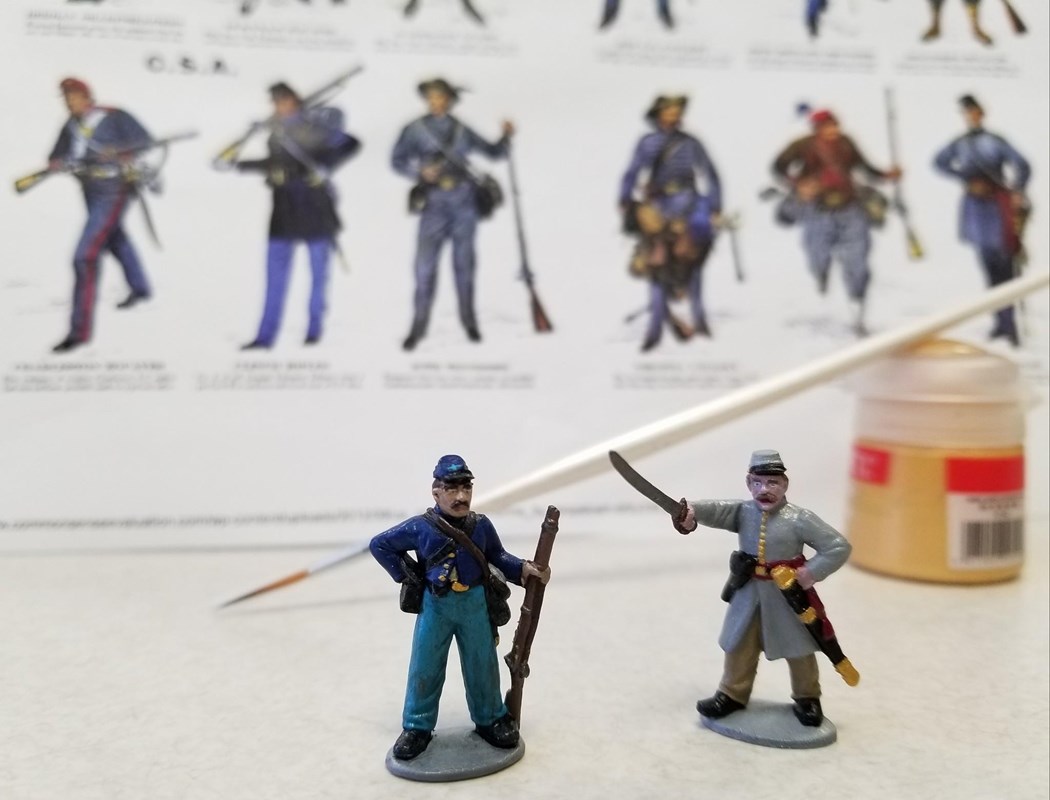 Painted toy soldiers