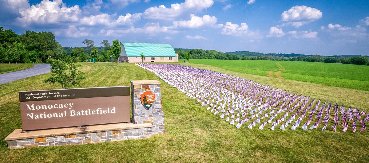 2,200 Historic flags at Visitor Center