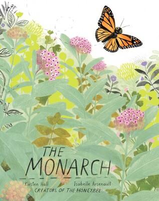 drawing of orange and black butterfly over green field