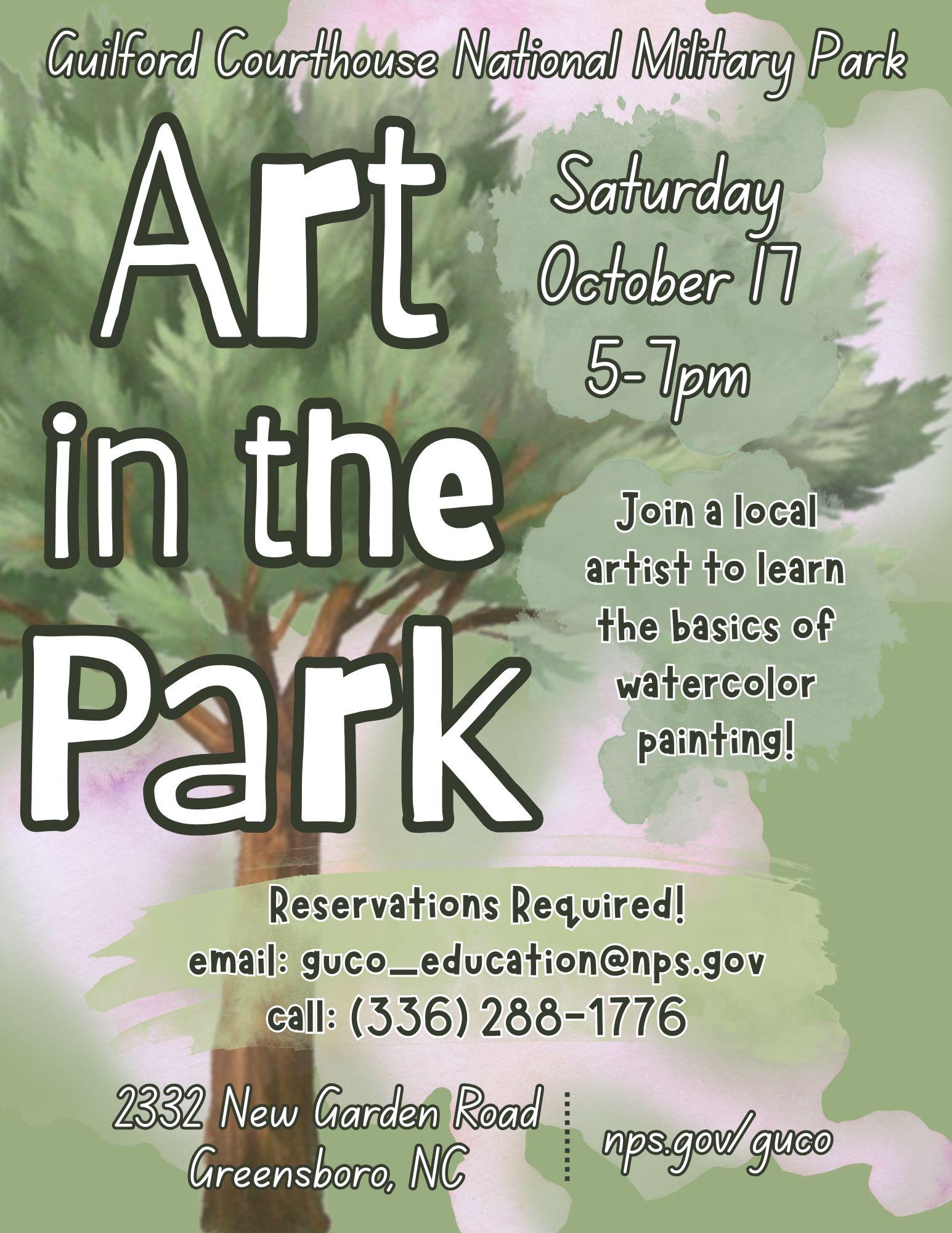 Art in the Park event flyer