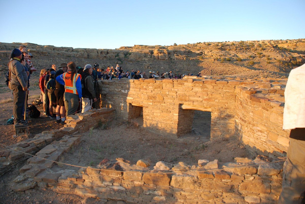 Visitors watching the sunrise at Casa Rinconada at the Summer Solstice in 2019.
