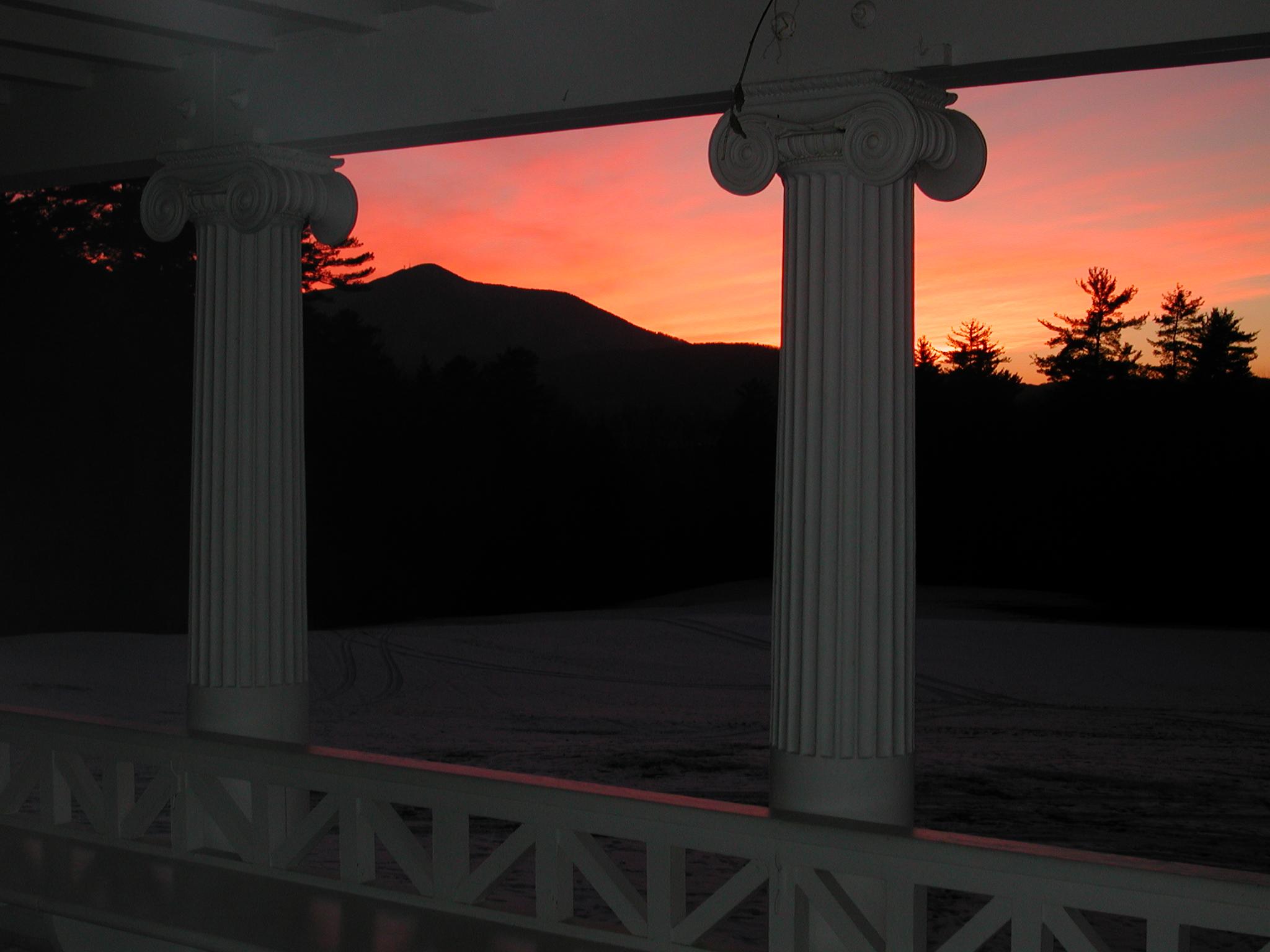 sunset with mountains