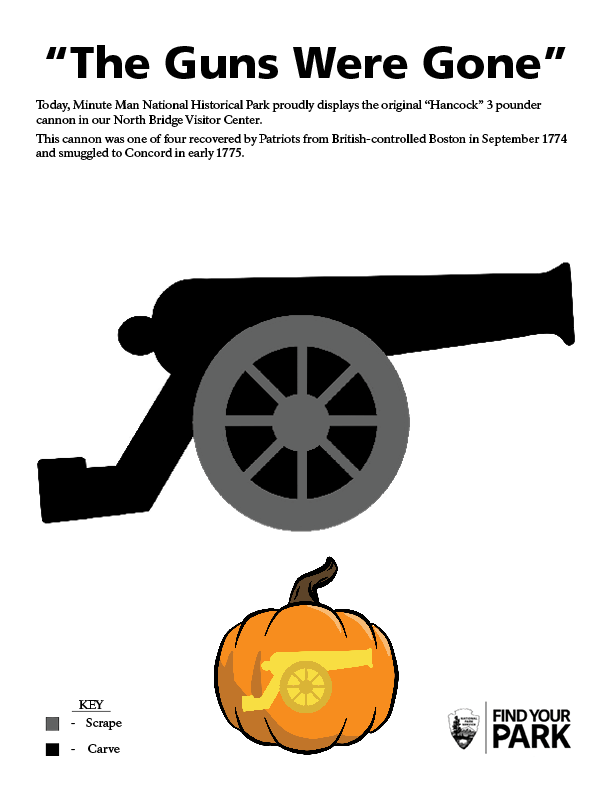 Pumpkin Stencil of a cannon