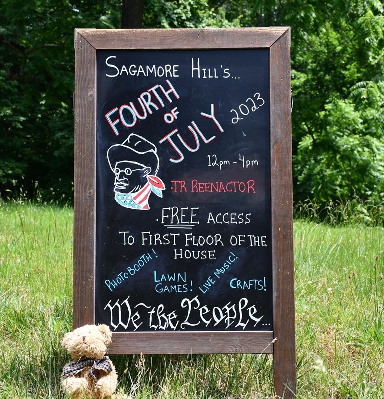 Display board describing 4th of July Programming