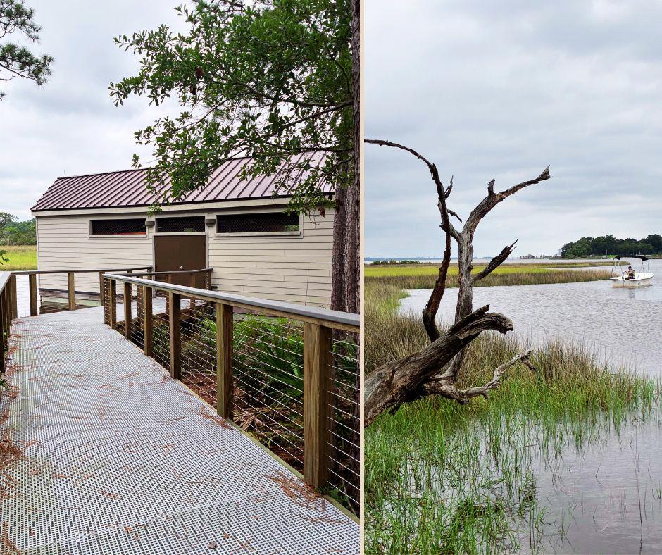 Boat house and skiff boat