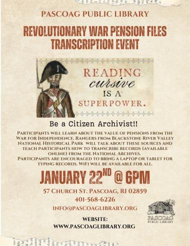 An image of a revolutionary war soldier with text describing an event
