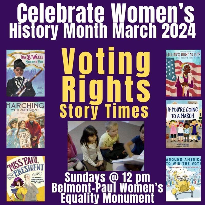 Celebrate Women's History Month March 2024 Voting Rights Story Times