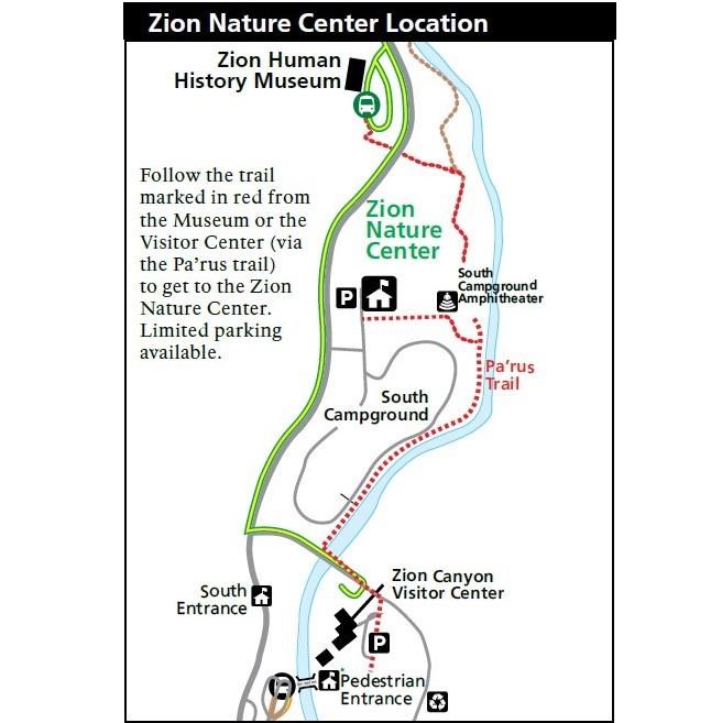 Map of the location of the Nature Center
