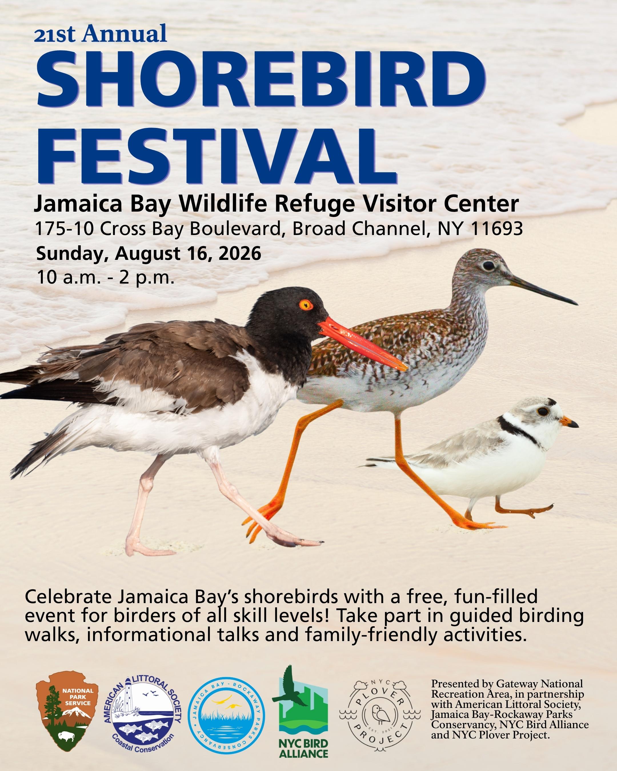 Flyer for 21st Annual Shorebird Festival at Jamaica Bay Wildlife Refuge