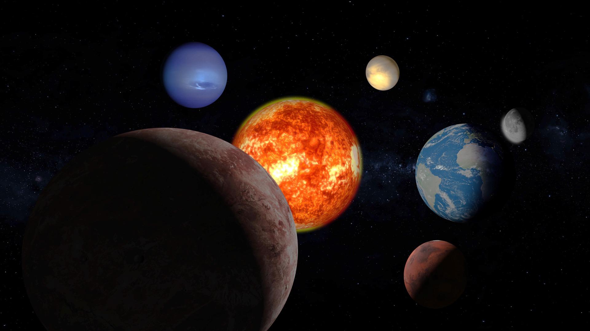 A color diagram of the inner plants circling around the sun.