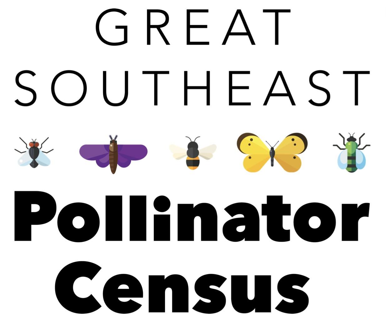 A few cartoon insects are shown with the words "Great Southeast Pollinator Census"
