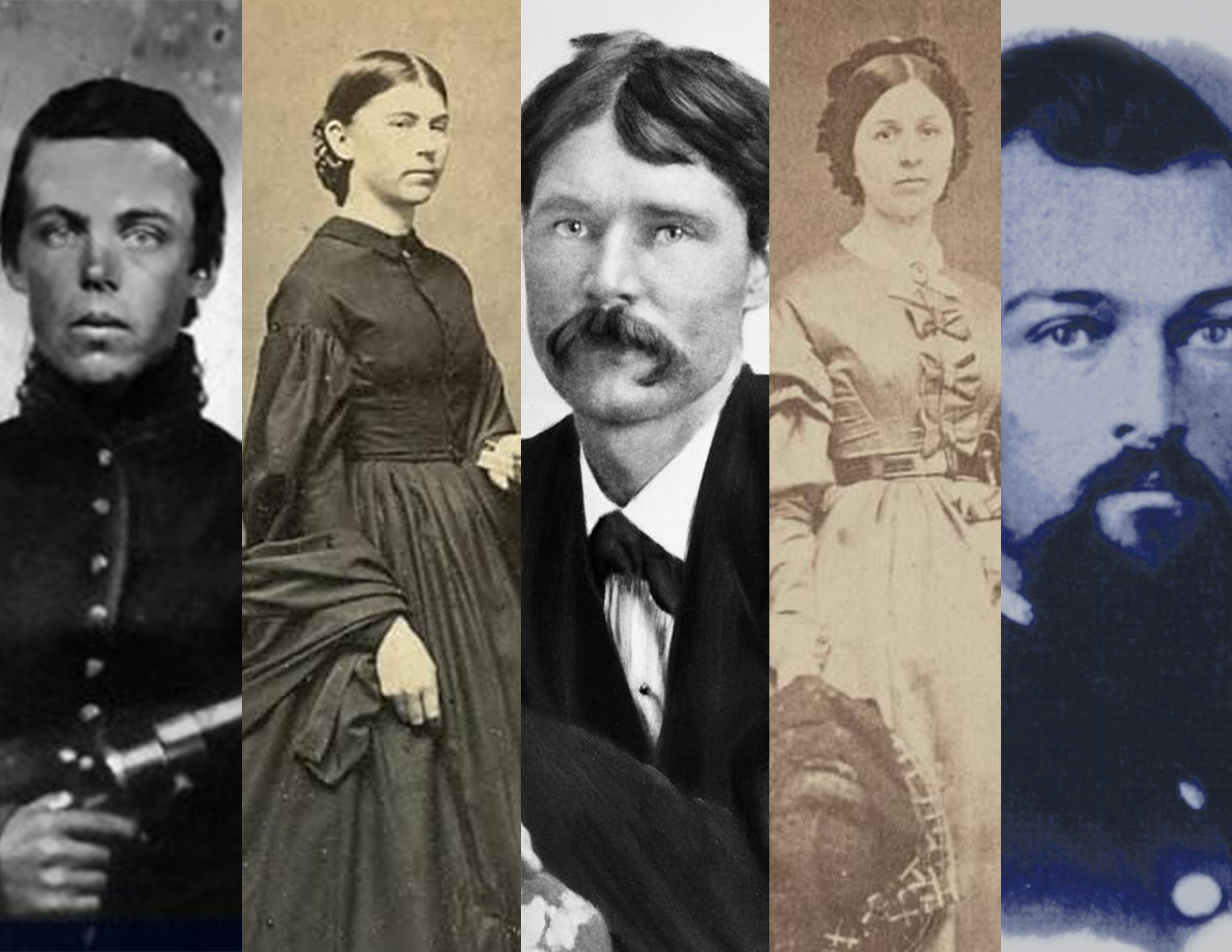 Five historic figures in one image.