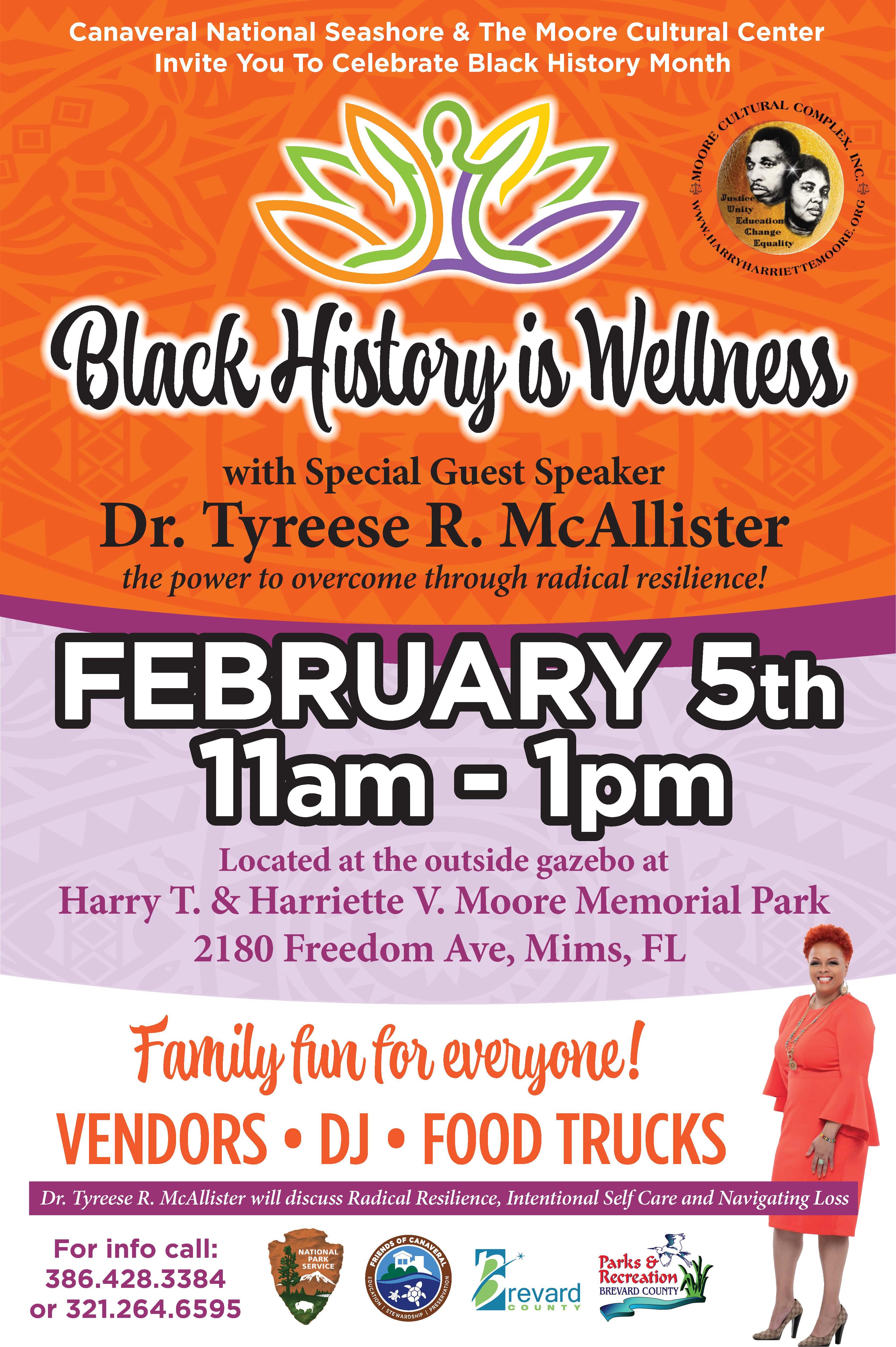 Canaveral National Seashore and The Moore Cultural Center invite you to the Black History Wellness p