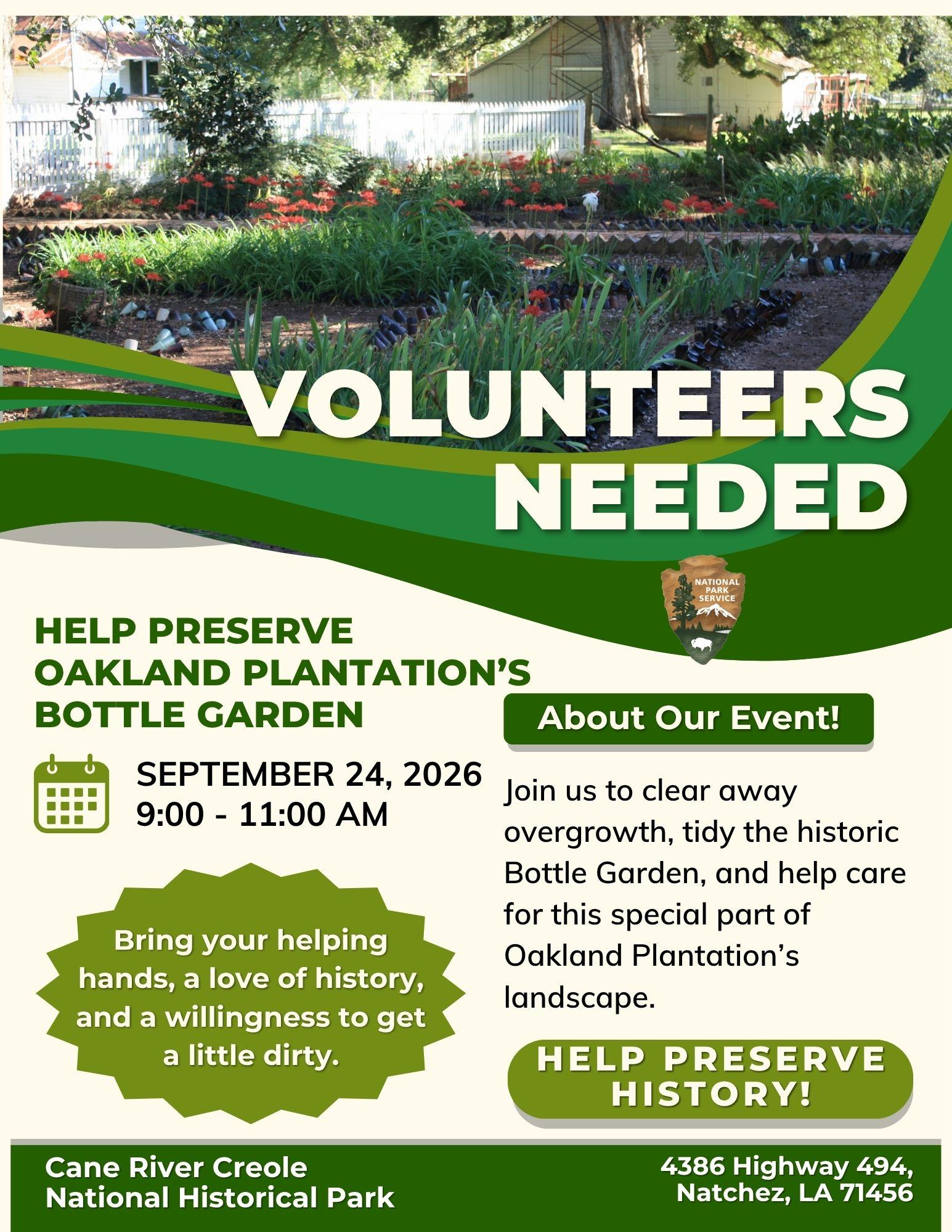 Help Preserve Oakland Plantation's Bottle Garden