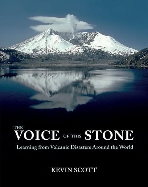 Image of book cover showing a large, snowy volcano next to a lake.