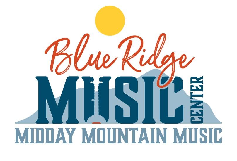 Logo that says Blue Ridge Music Center Minday Mountain Music