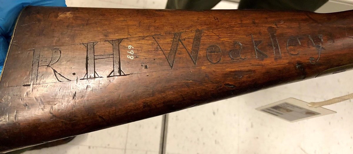A rifle butt with 