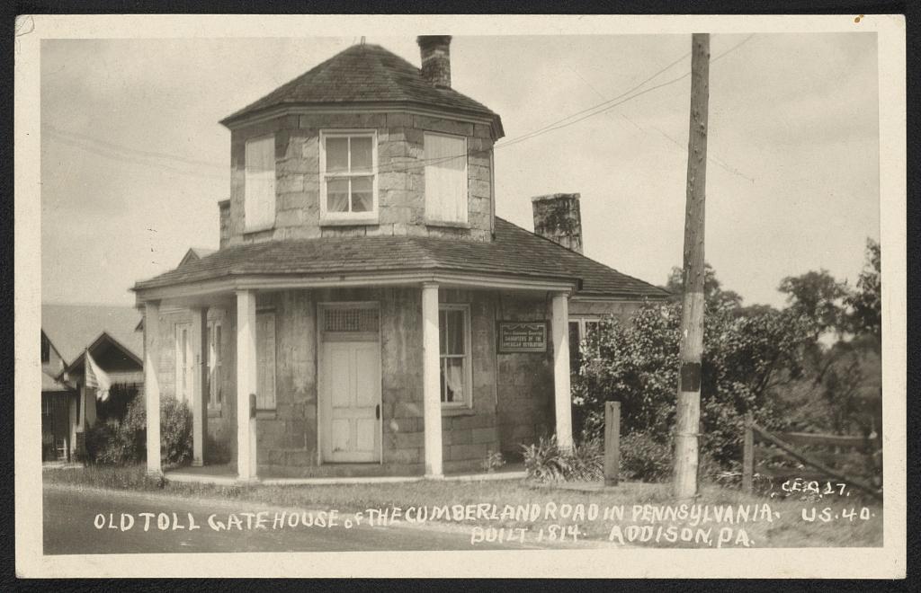 Historical photo of the National Road toll house in Addison, PA