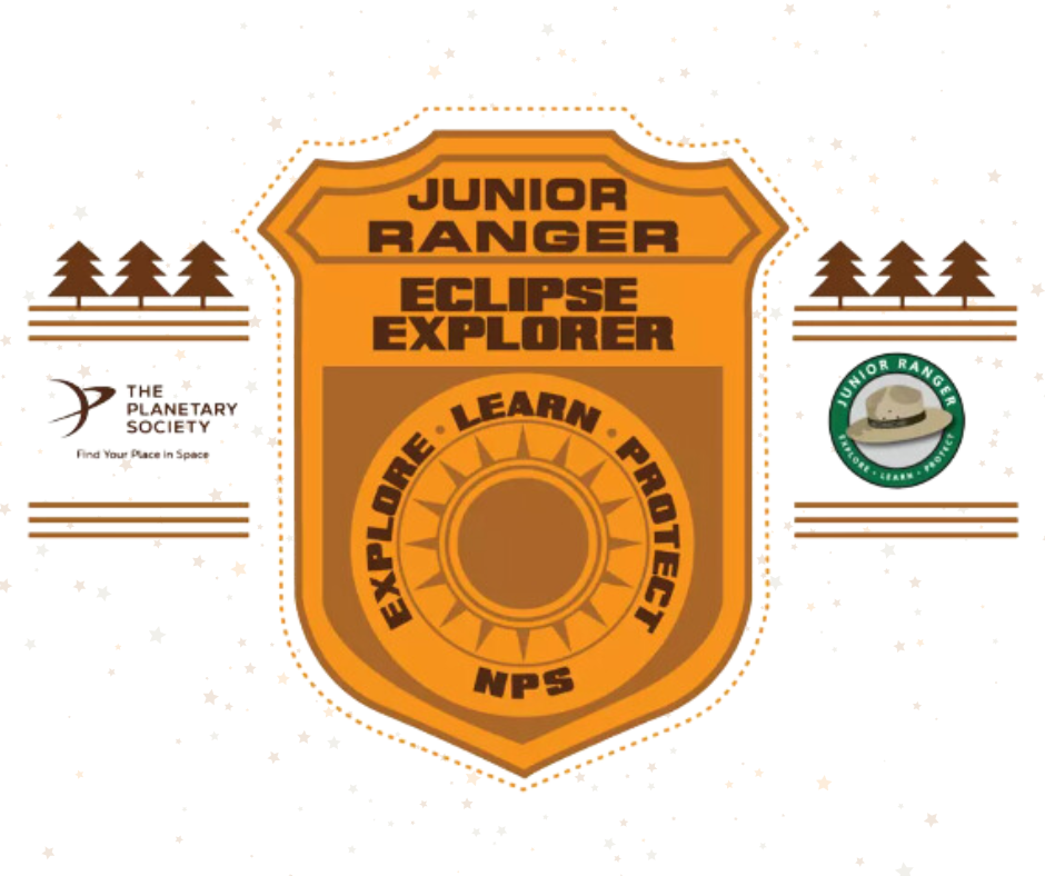 A photograph of a Junior Ranger Eclipse Explorer badge