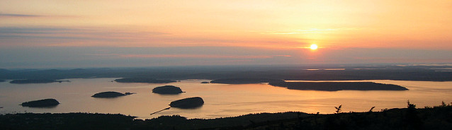 Sunrise from Cadillac Mountain overlooking Frenchman Bay. Sunrise from Cadillac Mountain overlooking Frenchman Bay.