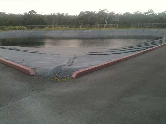 A lined reservoir A lined reservoir
