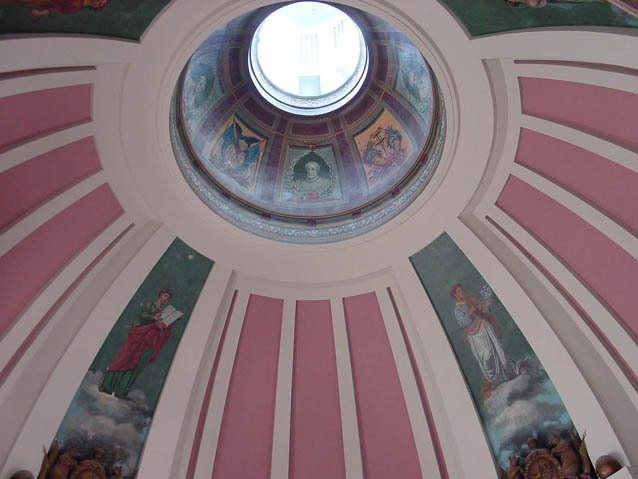 Looking up at the decorative inner dome of the Old Courthouse Looking up at the decorative inner dome of the Old Courthouse