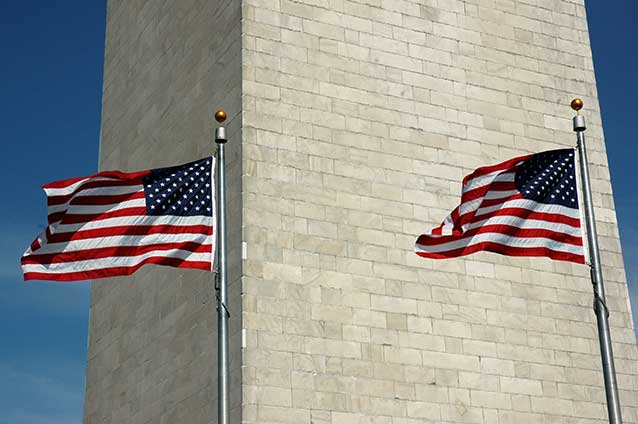 Picture of Washington Monument and Flags Picture of Washington Monument and Flags