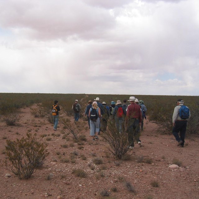 imagen de varias personas caminando por sendero