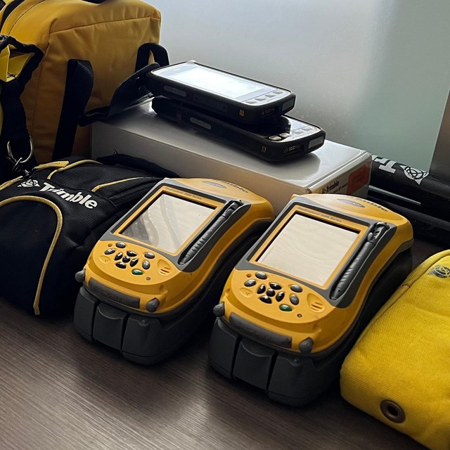 Yellow GPS equipment