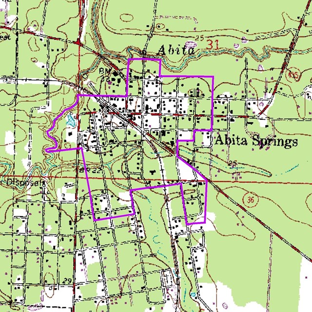 A map of Abita Springs Historic District