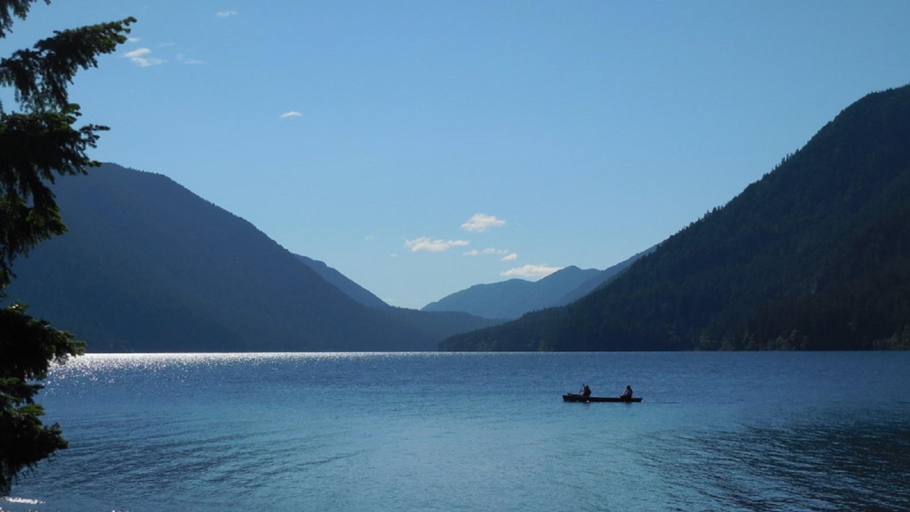 Canoe on Lake Crescent, Olympic National Park 