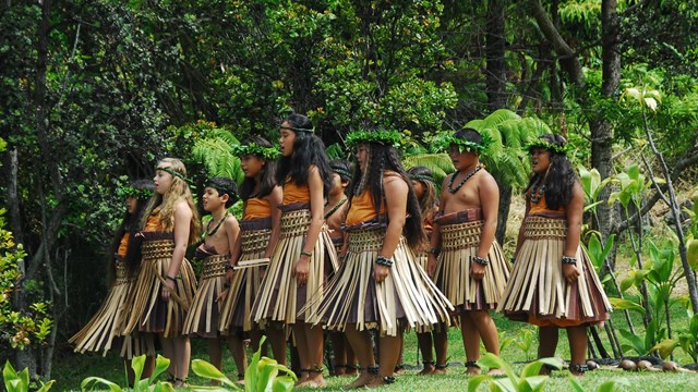 Children perform a hula dance