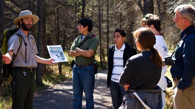 Park ranger giving a talk to visitors