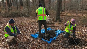 NARP Crew Excavating at Woodlot Site at HOFU in Nov. 2019