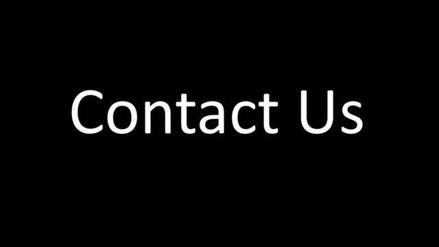 Black background, white text, "Contact Us"