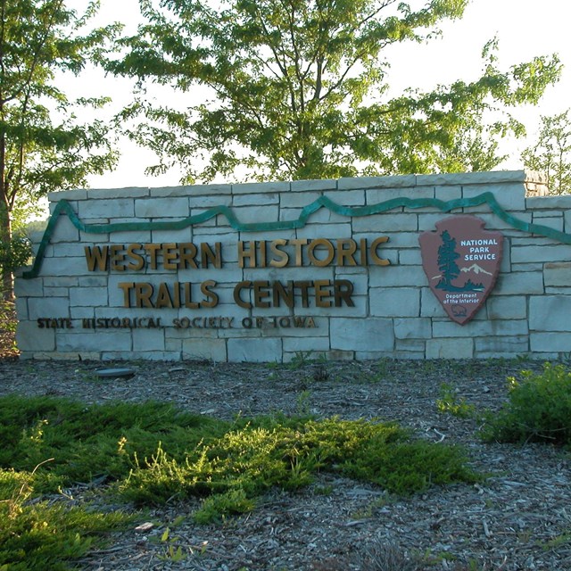 A blocked entry sign for the Western Historic Trails Center